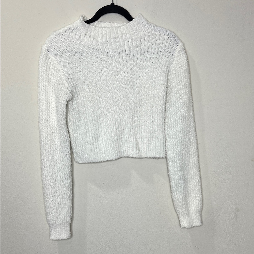 Zara Cream Textured Knit Sweater